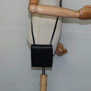 Christian Dior Trotter Canvas Wallet Shoulder Bag PVC Black Silver Auth bs30176